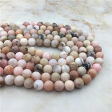 6 8 10mm Pink Opal Stone Beads Round Quartz DIY Jewelry Making Bracelet