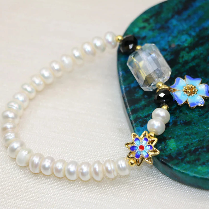 6*8mm Pearl Beads Women Strand Bracelets Cloisonne High Party Gift Diy Jewelry