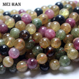 6mm Tourmaline Smooth Round Loose Stone Beads for DIY Jewelry Making
