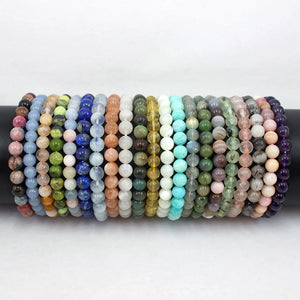 6MM Stone Bracelets Tourmaline Amethyst Amazonite