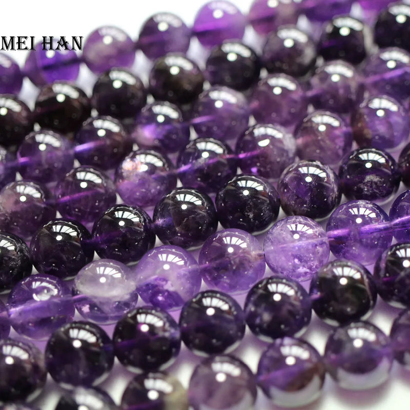 Amethyst Purple Crystal Quartz Round Gemstone Beads 6-12mm