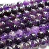 Amethyst Purple Crystal Quartz Round Gemstone Beads 6-12mm