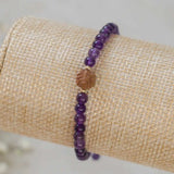 6mm Amethyst Rudraksha Bracelet Cuff 14K Fill Calming Yoga Bless All Saints