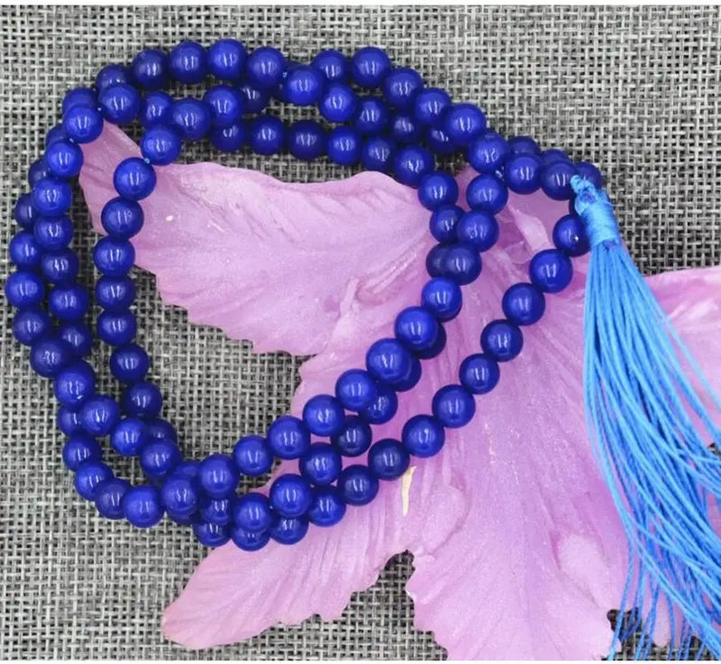 6mm Sapphire 108 Buddhist Prayer Bracelet Necklace