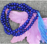 6mm Sapphire 108 Buddhist Prayer Bracelet Necklace