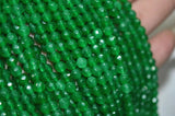 6mm Green Emerald Faceted Gemstone Beads 15'' Strand