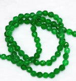 6mm Green Emerald Faceted Gemstone Beads 15'' Strand
