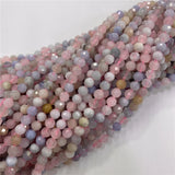 6mm Faceted Morganite Stone Beads for Jewelry Making 15''