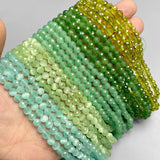 6mm Green Stone Beads Faceted Cat Eye Aventurine Peridots Jades Gem Bead