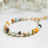 6mm Multicolour Amazonite Beads Bracelet 14k Filled Colorful Dark Matter Bless