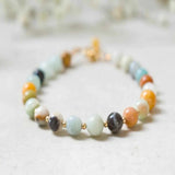 6mm Multicolour Amazonite Beads Bracelet 14k Filled Colorful Dark Matter Bless