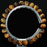 6mm Yellow Tiger Eye Round Gemstone Beads Stretch Bracelet