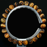 6mm Yellow Tiger Eye Round Gemstone Beads Stretch Bracelet