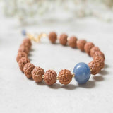 6mm Brown Rudraksha 10mm Aventurine 14K Bracelet Chain Mental Emotional Wrist