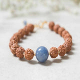 6mm Brown Rudraksha 10mm Aventurine 14K Bracelet Chain Mental Emotional Wrist