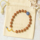6mm Brown Rudraksha 10mm Aventurine 14K Bracelet Chain Mental Emotional Wrist
