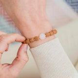 6mm Brown Rudraksha 10mm Rose Quartz 14K Bracelet Spirituality Taseel