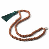 6mm Brown Round Rudraksha Beads Tibet Silver Bracelet Mental Wristband