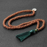 6mm Brown Round Rudraksha Beads Tibet Silver Bracelet Mental Wristband