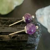 6mm Amethyst Beads Earrings - Christmas Easter Classic Cultured FOOL'S