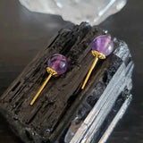 6mm Amethyst Beads Earrings - Christmas Easter Classic Cultured FOOL'S