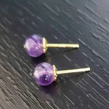 6mm Amethyst Beads Earrings - Christmas Easter Classic Cultured FOOL'S