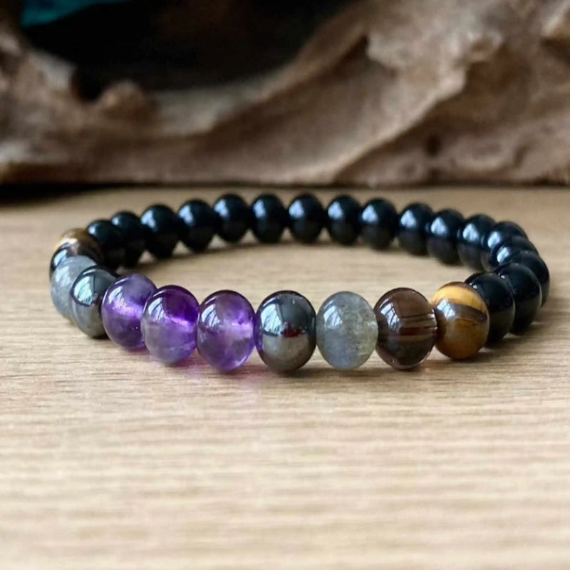 6mm Amethyst Labradorite Smoky Quartz Bracelet for Inspiration