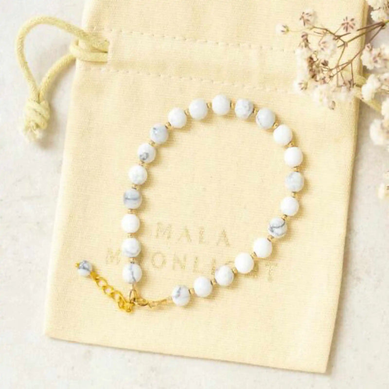 6mm Howlite Gemstone 14k Filled Bracelet for Healing National Style