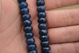 6x10mm Dark Sapphire Abacus Gems Loose Beads 15''