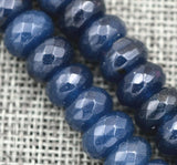6x10mm Dark Sapphire Abacus Gems Loose Beads 15''