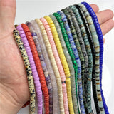 6x3mm Stone Spacer Beads Smooth Quartzs Crystals Jades for Jewelry Making