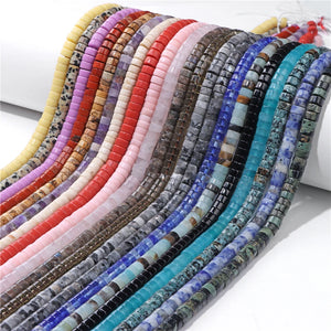 6x3mm Stone Spacer Beads Smooth Quartzs Crystals Jades for Jewelry Making