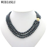 7-8mm Freshwater Pearl Necklace 3 Row Multicolor Female Four Seasons Collar T247
