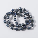 Freshwater Rice Pearl & Crystal Stretch Bracelet Gift Jewelry