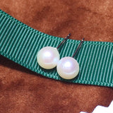 Freshwater Pearl Stud Earrings 7-8mm Women Jewelry