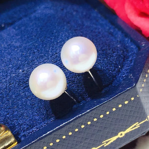 Freshwater Pearl Stud Earrings 7-8mm Women Jewelry