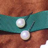 Freshwater Pearl Stud Earrings 7-8mm Women Jewelry