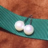 Freshwater Pearl Stud Earrings 7-8mm Women Jewelry