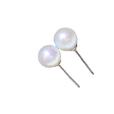 Freshwater Pearl Stud Earrings 7-8mm Women Jewelry