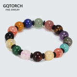 7 Chakra Gem Stones Yogi Bracelet Tiger Eye Lapis Crystals Rope Bracelet