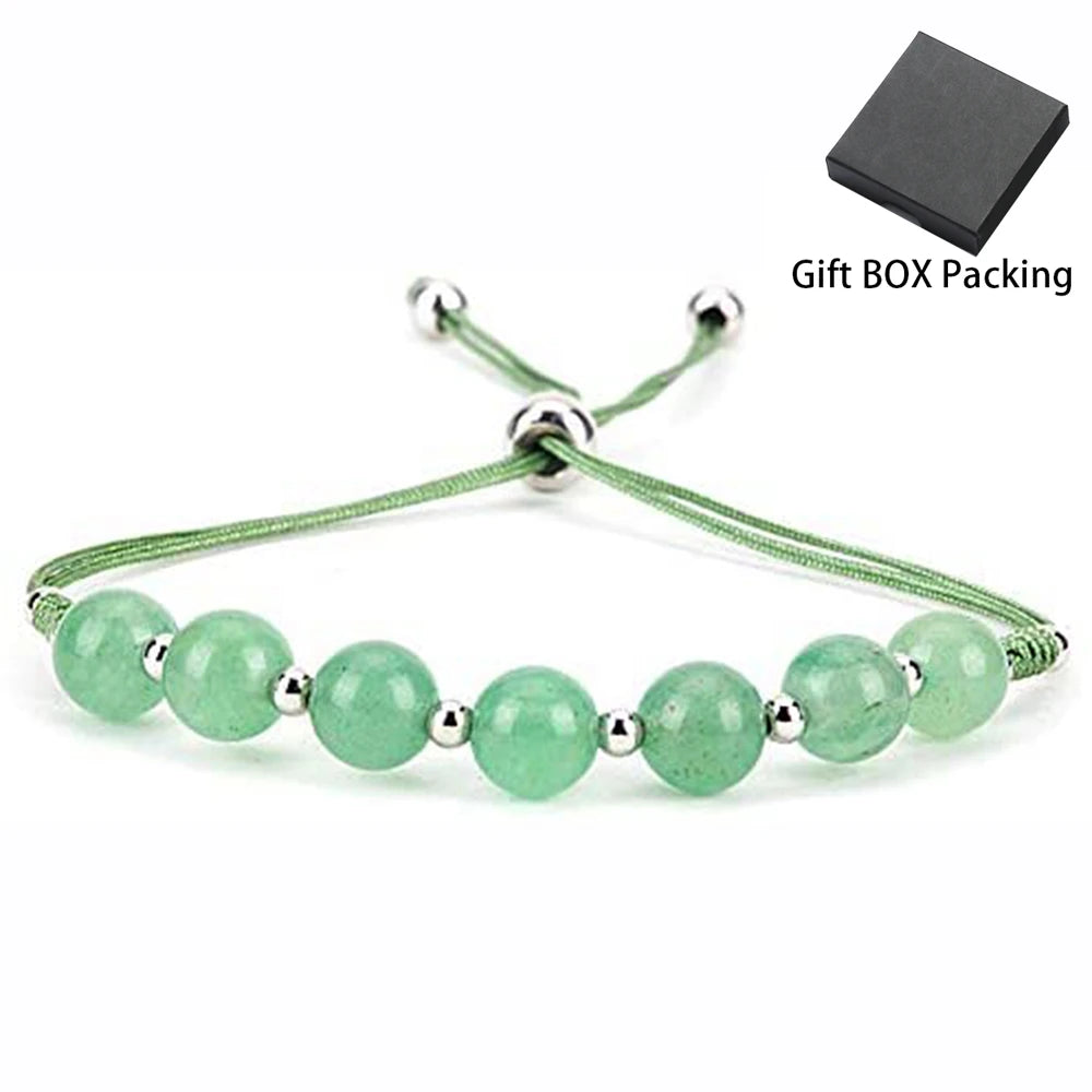 7 Chakra Stone Bracelet Adjustable Vintage Bohomia Bangle Womens/Girls/Child