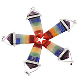 7 Chakra Stone Hexagon Pendant Pendulum Charms for Jewelry Making