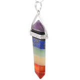 7 Chakra Stone Hexagon Pendant Pendulum Charms for Jewelry Making