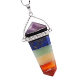 7 Chakra Stone Hexagon Pendant Pendulum Charms for Jewelry Making
