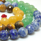 7 Chakra Stones Faceted Round Loose Beads DIY Jewelry Making