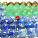 7 Chakra Stones Faceted Round Loose Beads DIY Jewelry Making