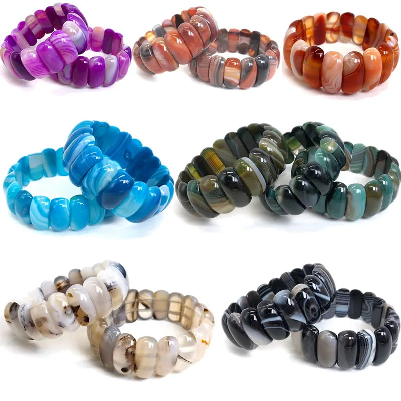 7 Botswana Agate Stone Bracelet Natural Gemstone Bangle