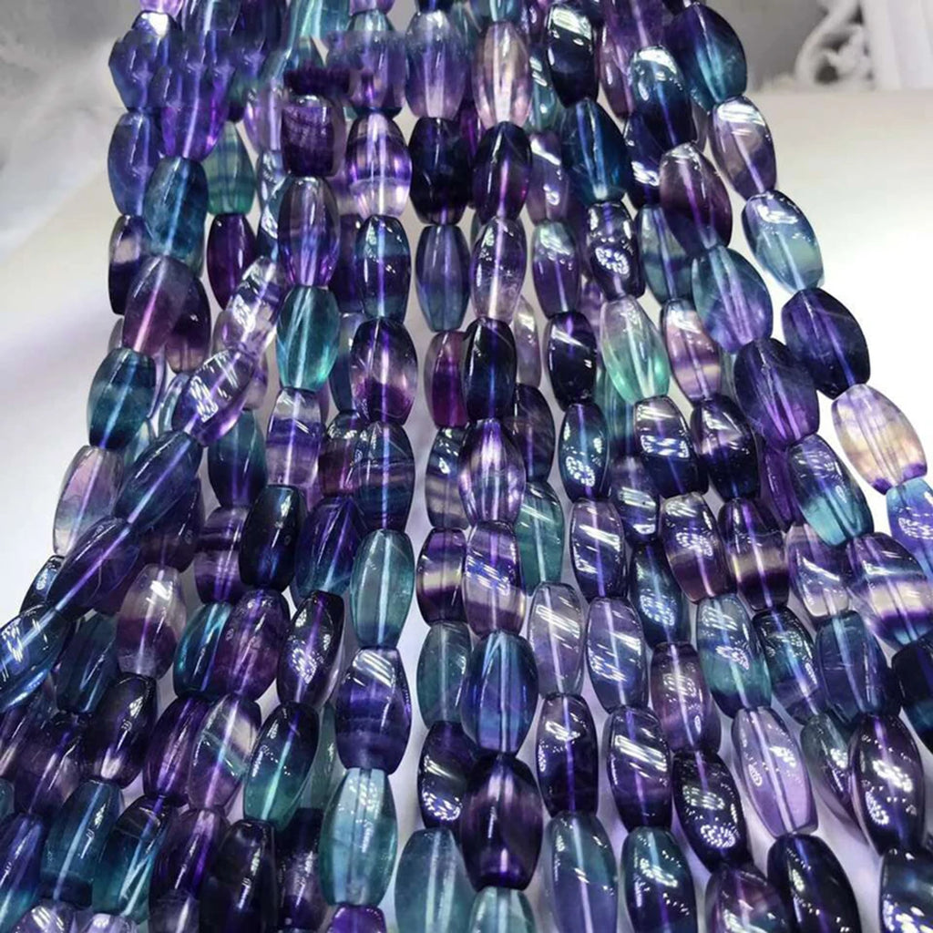 7A Colorful Fluorite Gemstone Beads for 925 Silver Jewelry Making 15"
