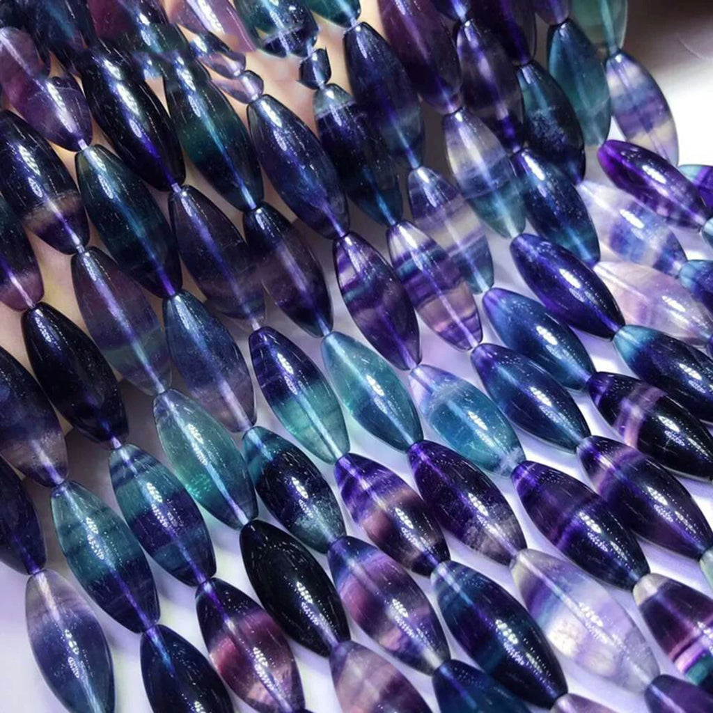 7A Colorful Fluorite Gemstone Beads for 925 Silver Jewelry Making 15"