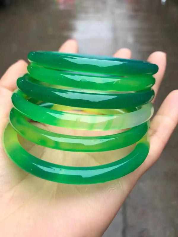 Emerald Green Jade Bracelet Women Bangle Jewelry